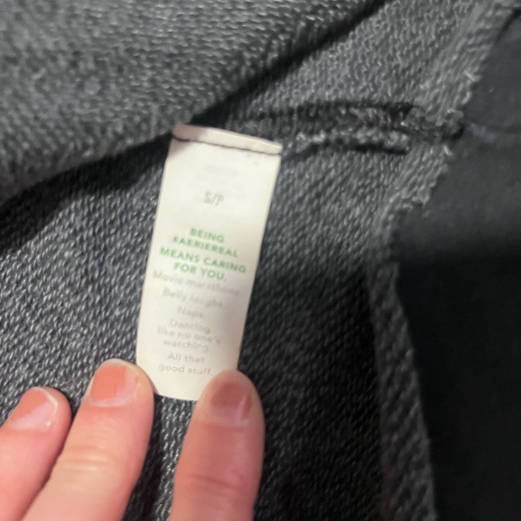 Aerie Soft & Cozy Oversized Sweatshirt Women’s Small Black - Picture 10 of 15